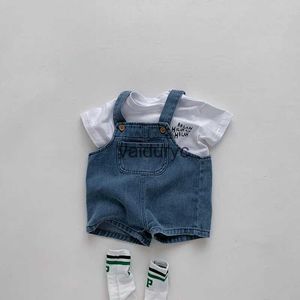 Conjuntos de roupas 2024 Summer Toddler Baby Clothing Set Girls T-shirt Terno de camiseta infantil Tee e jeans de jeans da roupa de meninos H240426