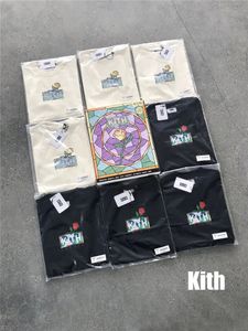 Kith fw Blumen Box T Shirt Männer Frauen Verhalten Qualität T-Shirt T-Shirt Kurzarm 240420