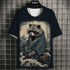 Men's T-Shirts Summer Short Slve Harajuku Print Aniam T Shirt For Men O-Neck Oversized Pullover Fashion Strtwear Fashion Mens Clothing T240506