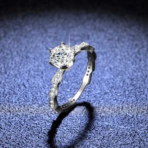 Ring 925 Live Sier Mosonite 6 Claw Snake Shaped Empty Set Diamond Ring for Womens Fashion Trendy Ring