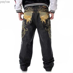 Męskie dżinsy nanaco męskie dżinsy szerokie nogawki haftowany deskorolka Hip Hop Kieszonkowe dżinsy Duże rozmiar 30-46L2404