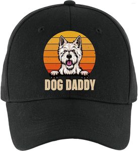 Caps de bola West Highland Terrier Dog Papai Funny Baseball Cap pelry Kids Retro Ajustável Chapéu de Chapéu para Homens para Homens
