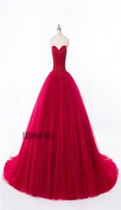 qatar 2023 High Quality Real Shooting Evening Dresses Red Tunic Halter Straps Crystal Beaded Ball Dresses HY1554585728