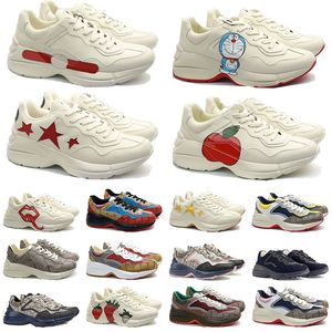 Top Casual Shoes Casual Chunky Rhyton Stampato Sneaker Red Flat Tennis Split Mouse Jumbo Interlock Strawberry Stampato in tutto il mondo Uomini di lusso Sneaker 35-45 35-45
