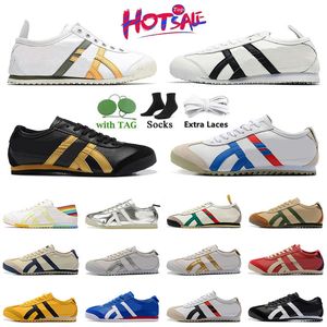 2024 Neues Tiger Mexiko 66 Sommer Frauen lässig Schuhe Herren ONITSUKASS Damen Yellow Blue Navy Gum Green Beige Outdoor Sportsportplattform Trainer Sneakers Runner