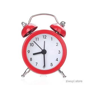 Desk Table Clocks Mini Pure Color Alarm Clock Twin Bell Silent Alloy Stainless Metal Household Students YH-459873
