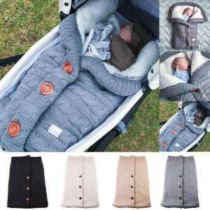 Bags Newborn Baby Knitted Sleeping Bag Crochet Comfortable Wrap Warm Swaddling Blanket Stroller