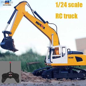 전기/RC 자동차 1 20 RC 굴삭기 2.4G 원격 제어 엔지니어링 차량 트랙 유형 불도저 장난감 어린이 6CH 무선 어린이 선물 선물 2404