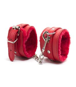 Rosso nero rosa in pelle rosa bdsm bondage sexy restrizioni sexy polsini pelosi pelosi polsini morbidi manette pluhi giocattoli sessuali4789630