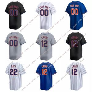 Maglie da baseball personalizzate Francisco Lindor Brett Baty Francisco Alvarez Jose Quintana Qualsiasi nome Nome Numero a casa via Jersey Men Women Youth S-6xl