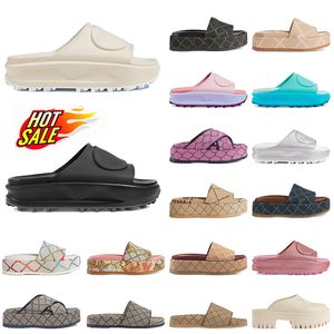 Designer sandaler för män kvinnor sommarstrand platt läder gummi glider mode lyxiga randiga växlar sula claquettes mules scuffs damer rum hus utomhus tofflor