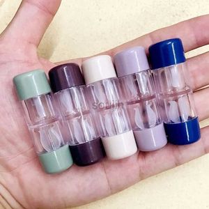 Contact Lens Accessories Cylindrical Contact Lens Case New Plastics RGP Eye Care Lenses Box Solid Color Contact Lens Container d240426