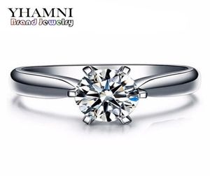 ビッグ95オフYhamni New Fashion White Fill Fill Wedding Rings for Women Brand Luxury 1 Carat CZ Diamond Gold Rings Jewelry 18K8215392