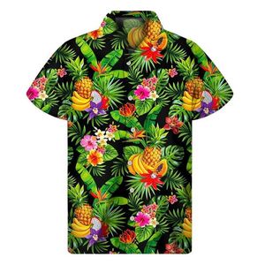 Erkekler Sıradan Gömlek Sıcak Satış Tropikal Bitkiler Hawaiian Gömlek Erkekler 3D Baskı Plaj Düğmesi Gömlek Yaz Kısa Kollu Tees Street Yok Aloha Bluz 240424