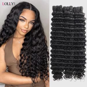 Wigs 830 inches Natural Colour Deep Wave Human Hair Bundles Bulk Human Hair 100% Brazilian Human Hair