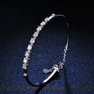 Pulseira 925 Sier Mo Sang Diamond Bracelet Mo Sang Stone Row Bracelet Womens Live Broadcast Tiktok Live Broadcast Live