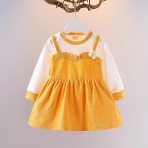 Girl Dresses Baby Princess Girls Dress Splet Splet Splice Cotton Maniche per bambini a maniche lunghe