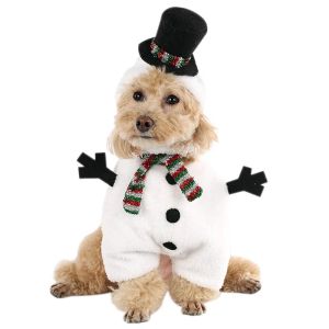 Капюшерство товары для домашних животных Halloween Cosplay Pet Рождественские продукты странно стоящие собаки мультфильм снеговик Фестиваль костюмы смену одежду