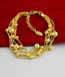 6Layer Beads Chain 18k Yellow Gold Filled Womens Bracelet Accessories Fashion Jewelry8521666