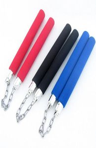 Spugna di arte marziale spugna cassa fitness nunchakus nunchaku per bambini bambini kungfu principianti addestrando redblueblackgreen2152422