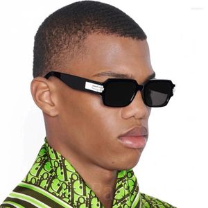 Солнцезащитные очки ретро мужчины квадратная квадратная рама роскошная дизайнерская тенденция мужской черный прямоугольный солнце