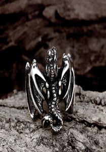 Heat Movie Character Rights Games Dragon Rings 316L Rostfritt stål Mens Biker Rings Punk Rock Mens Rings 8276209