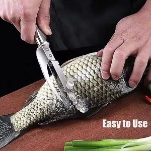 ナイフNew 3 in 1ステンレス鋼の魚のスケールナイフスケールスクレーパーソーチョットスクレイピングボーンフィレットカットスクレイプディグマウナイフ