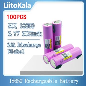 Liitokala 30Q 18650 3000MAH SCARICA ALTA POTENZA ALTA DEGLIETTURA POTENZA ALTATO ALTA ALTA ALTA, CORRENTE DI GRANDE 30A + NICKE