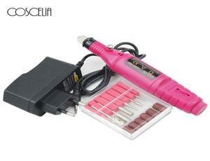 1Set Power Professional Electric Manicure Machineペンペディキュアネイルファイルネイルツール6ビットドリルドリルマシン1443061