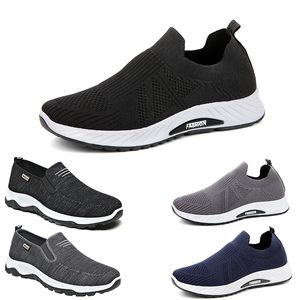 Kostenlose Schifffahrtsmännerinnen Running Schuhe Schnür-Schlupf-Mesh Solid atmungsaktiv blau schwarze graue Herren Trainer Sport Sneakers Gai