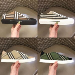 Designer Sneakers Schuhe Vintage Tennis Streifen Print Check Striped Trainer Plattform Flats Trainer Frauen Männer lässige Sneaker gedruckte Schriftzug Schuh Schuh Womens