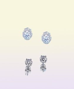 Gem's Ballet 925 Sterling Silver Moissanite Jewelry 5.0mm 1.0ctcolor Moissanite Diamond Stud earrings for Women Wedding3122118