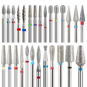 Bits Diamond Cutters Manicure Nail Drill Bits Nails Milling Cutter Carbide Cuticle Clean Rotary Electric Manicure Pedicure Round Top