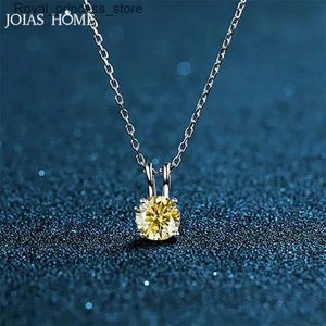 Hänghalsband Joiashome Sterling Silver S925 1CT D Moissanite Geometric Gemstone Pendant Halsband Kvinnlig fru Jubileumsgåva Q240426