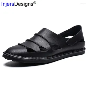 Casual Shoes Big Size 38-48 Slip-On Breattable Hole Men Soft Moccasins Fashion 6 Colors Loafers Driving Sandals Summer Flats