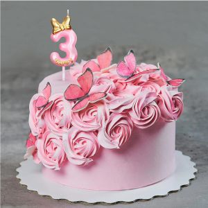 Mädchen Pink Happy Birthday Candle Cake Toper Geburtstag Jubiläum Party Vorräte und Dekorationen