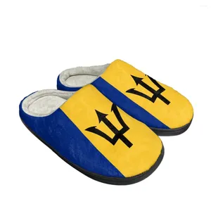 Slipare mode Barbados flaggmönster Autumn Winter Woman Men Home Cotton Slipper reseskor andas inhemska plysch