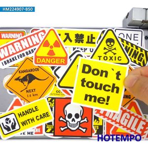 Tattoo Transfer 20/30/50Pieces Caution Tip Decals Stop Warning Danger Signs Funny Stickers for Motorcycle Car Bike Luggage Laptop Helmet Sticker 240426