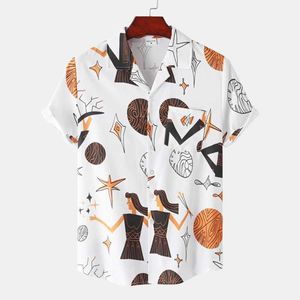 Herren lässige Hemden Sommer Regenbogen Herren Berufung Lappel Camisa Übergroße Kurzarm Hawaiian Shirts 3D Print Fashion Beach Bluse Jungen Hawaiian 240424