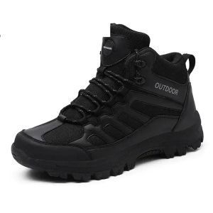 Boots Military Ankle Boots Men Outdoor Leather US Army Hunting Trekking Tactical Combat Boots For Men Work Shoes Black Size 3949 Bot