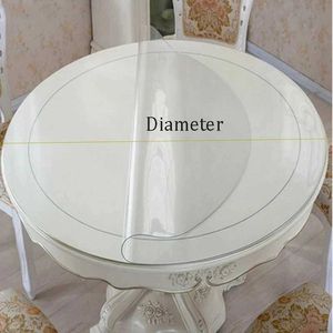 Table Cloth PVC round table carpet transparent waterproof tablecloth kitchen pattern tabletop cover glass soft cloth tabletop mat 240426