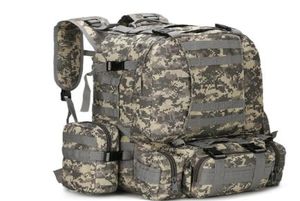 Mochila tática de 50L 4 em 1 Bolsas militares Mochila Mochila Molle Molle Outdoor Sport Men Men acampando para caminhada de viagem Bag8480258