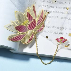 Vintage Gold Color Lotus Metal Bookmark For Student Book Holder Binder Index Divider Reader Stationery Office School