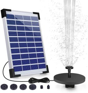 Pompe pompa solare con pompa solare, pompa per acqua solare con 6 ugelli, per bagno per uccelli, stagno o pompa a aeratore solare da giardino