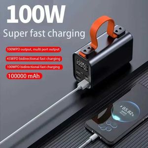 Cep Telefonu Güç Bankaları Büyük Kapasiteli Güç Paket İstasyonu 100000mAh 100W PD USB C DC Hızlı Şarj Harici Pil Taşınabilir Güç Paketi 240424