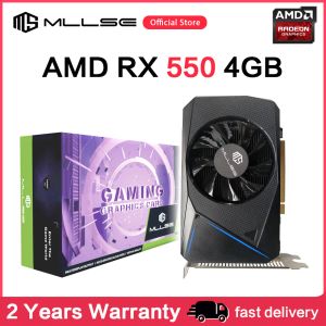 Kontroller MLLSE AMD Radeon RX 550 4GB Grafikkort GDDR5 128BIT PCIE X16 HDMI DP DVI RX550 Placa de Video Desktop Gaming