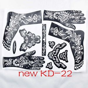 Tattoo Transfer 1pc new KD22 Tattoo Template hands/feet henna tattoo stencils for airbrushing professional mehndi new Body Painting Kit supplies 240427