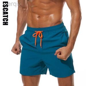 Men's Shorts ESCATCH Man Swimwear Swim Shorts Trunks Beach Board Shorts Swimming Pants Swimsuits Mens Running Sports Surffing Shorts d240426