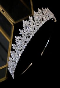 Luxury Cubic Zirconia Dripping Headwear Bridal Crystal Crown Wedding Hair Accessories Beauty Graduation Crown Bride Tiaras Y2008075169415