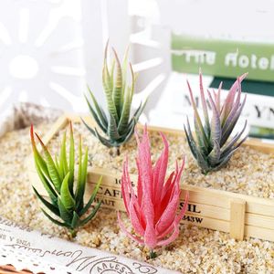 Decorative Flowers Artificial Plants Leaves Mini Aloe Succulent Fake Simulation Plant Diy Handmade Office Living Room Home Garden Decoration